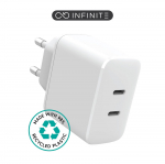 eSTUFF INFINITE (GRS) USB-C Charger EU PD 35W Dynamic. 2 x USB-C.