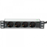 Techly 100464 Listwa zasilajca PDU Rack 10" 1U, 4x Schuko, 250V/16A, kabel 1,8m