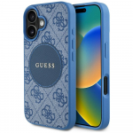 GUESS Etui 4G Circle Classic Logo MagSafe do iPhone 16 niebieski