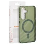 Tecto Shield Desert Mag korpus Samsung Galaxy S25 telefonile, tumedan oliivik