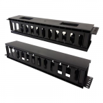 Techly 108316 Organizer kabli 2U do szafy Rack 19" z pokryw, czarny