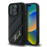 Karl Lagerfeld KLHCP16LPQDSMGK iPhone 16 Pro 6.3" tarna/must kvakott Tepitud allkiri