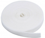 Deltaco Konks ja silmus -tarranauha, 10 mm, valge, 5 m (CM05W)