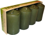 PROVENCE Candles Dark Green 5x9cm 4pcs