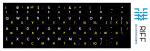Riff Qwerty Keyboard Stickers ENG WHITE / RU YELLOW On Black Background