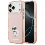 Karl Lagerfeld IML Aquarelle etui Choupette AND Logo MagSafe iPhone'ile 17 Pro Max, roosa