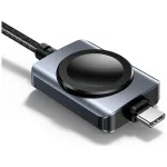 USAMS SJ821 U113 Kiirelaadimisega 100W USB-C otse USB-C kaabel + juhtmevaba helikellaga laadija 1,2 m Must