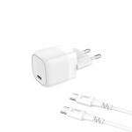 Gear Laadija 220V 1xUSB-C Valge PD/PPS 25W Kaabel USB-C USB-C 3A
