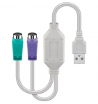 MicroConnect USB A - Converter 2x PS/2 0,3m Support W2000, XP, Vista, MAC,