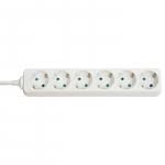 Lindy 6-Way Schuko Mains Power Extension, White