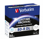 Verbatim MDisc BD-R DL 6X 50GB 5 Pack Jewel Case