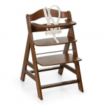 Hauck Alpha+ Traditional high chair with a hard seat made of walnut