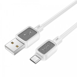 USB kaabel Hoco 2,4A A-pistikust Micro USB-pistikusse, 1 m, valge, X108