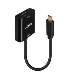 Lindy USB-konverter, USB-C-pistik DisplayPort-pistik (must, 21 cm, 4K 144Hz)
