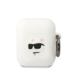 Karl Lagerfeld KLA2RUNCHH AirPods 1/2 kate biay/valge Silicone Choupette Head 3D