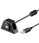 Goobay USB2.0 AA 200 CLIP II, 2 meetri pikkune USB kaabel USB A, must