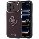GUESS Grained AND Big Resin Logo -telefonikriiv iPhone 18 Pro / 17 Pro jaoks, vrv Burgundy