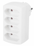 Fuj:tech 4-osaline pistikupesajaotur, valge (C623044)
