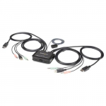 StarTech.com 2 DP-sisendiga KVM-vahetaja - 4K 60Hz - Kompaktne kaheportne UHD DP 1.2 USB arvutiksi KVM-vahetaja 4ft kaablitega AND amp; audio - bussiga toite AND amp; kaugttlus - MacBook ThinkPad
