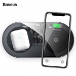 Baseus WXJK-A01 15W Glass Dual Wireless Charger Black