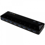 StarTech.com 10-pordi USB 3.0 hubiga laadimise ja snkroniseerimise portidega - 2 x 1,5A porti~10-pordi USB 3.0 hubiga laadimise ja snkroniseerimise portidega - 5Gbps - 2 x 1,5A porti