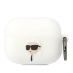 Karl Lagerfeld KLAPRUNIKH AirPods Pro kate biay/valge Silikoon Karl Head 3D