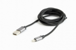 Gembird kasutuskaasus tekstiilne USB Lightning 1,8m MustTranslation: Cotton braided USB Lightning 1.8m Black