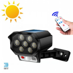 Riff JX-717 Outdoor Wall Mount Solar Battery Lamp with Motion sensor AND amp; Remote Control Black