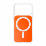 CLEAR FUSION MAG COVER Case compatible with MagSafe for IPHONE 16 Pro Max hermes orange