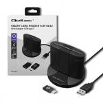 Qoltec SCR-0632 Intelligent Smart ID Chip Card Reader, USB, Black