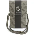 Phone bag Guess 4G AND Classic Logos Stripe Strap brown