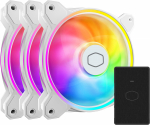 COOLER MASTER MasterFan MF120 Halo ARGB ventilaator, 120 mm, valge, 3-pack (MFL-B2DW-213P2-R2)