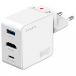 4smarts Reisilaadija Flex adapter Hub 65W GaN USB-C/USB-A/HDMI valge