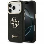 GUESS Kinnitatud lppega iPhone 17 Pro metallist mbris, must