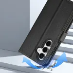 Dux Ducis Lawa nahkkarbis Samsung Galaxy S25 jaoks koos eemaldatava magnetkoti osaga - Must