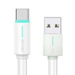 USAMS Kaabel USB-C 3A YU seeria 1m USB-C/USB-A biay/valge SJ732USB02 (US-SJ732 )