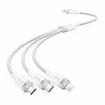 Vention USB 2.0 A ja 3-in-1 6A kaabel CTRWG 1,5 m (valge)