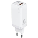 USAMS ad. siec. 1xUSB-C+1xUSB T47 65W (ainult pea) PD kiirlaadimine Super Si biay/white CC153TC02 (US-CC153)