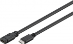 MicroConnect USB-C 3.2 Gen 1 pikenduskaabel, 2 meetri pikkune, must, snkroonimiseks