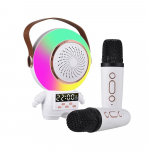 Extralink Laste Astro LED karaoke juhtmevaba klar, kaks mikrofoniga, valge
