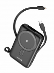 Swissten Power Bank 10000 mAh 20W sisemiste kaablitega USB-C ja Lightning (MagSafe'iga hilduv)
