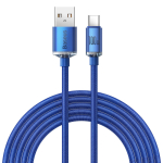 Baseus crystal Shine sarja kiirelaadimisega andmekabel USB Type A kuni USB Type C 100W 2m sinine (CAJY000503) - OUTLET