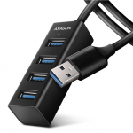 AXAGON MINI-jaotur HUE-M1AL 4x USB 3.2 Gen 1, metall, 1,2 m USB-A kaabel