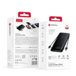 FORCELL F-ENERGY F30K6 mitmekorraprane vimukas vrik (powerbank) sisseehastatud Type C ja Lightning kaablitega PD QC3.0 3A 65W 27000 mAh must