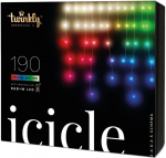 Twinkly Icicle Light Set 190 LED, RGBW, Wi-Fi, Black