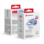 Laadija Forcell F-Energy GaN III Crystal Color USB C + USB A QC4.0 PD 33W + kaabel