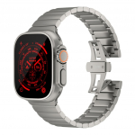 Just Mobile Titaniumi rihm Apple Watch Ultra (1. ja 2. plvkonna) jaoks DLC-kattega hall