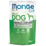 Monge Dog Grill Pouch Adult Chunkies Rich in Lamb with Vegetables 100 g tisvrtuslik mrkkas toit tiskasvanud koertele lambaga ja kgiviljadega, ahus kpsetud tkkides