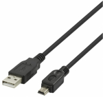 Deltaco USB-A USB mini-B kaabel (R00140007) Must