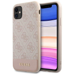 GUESS GUHCN61G4GLPI iPhone 11 / Xr 6,1" rowy / roosa kva mbris 4G Stripe Collection